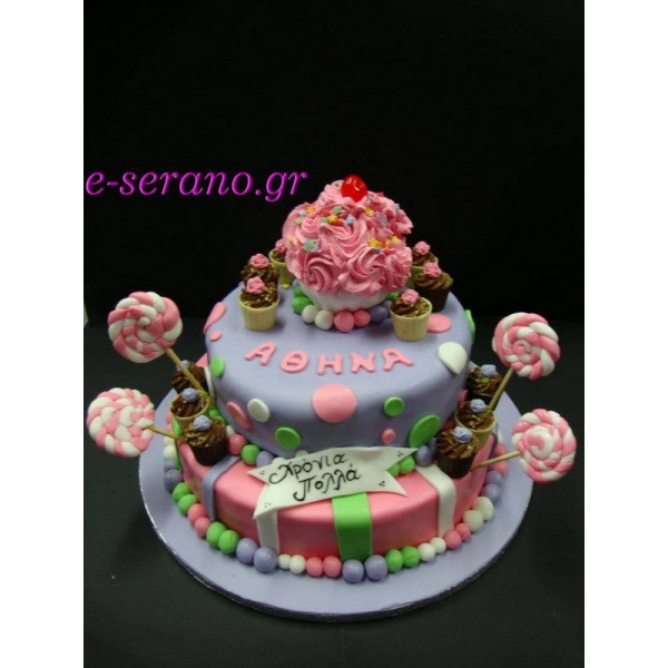 Τούρτα cupcake με γλυφιτζούρια- candy
