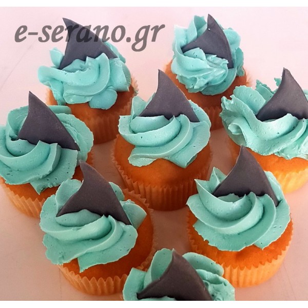 Cupcakes mini  καρχαρίας