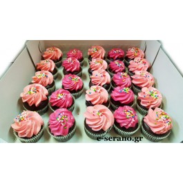 Cupcakes mini ρόζ-φούξια